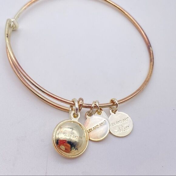 Alex & Ani Clear Swarovski April Birthday Crystal Birthstone‎ Gold Bangle - Picture 5 of 5